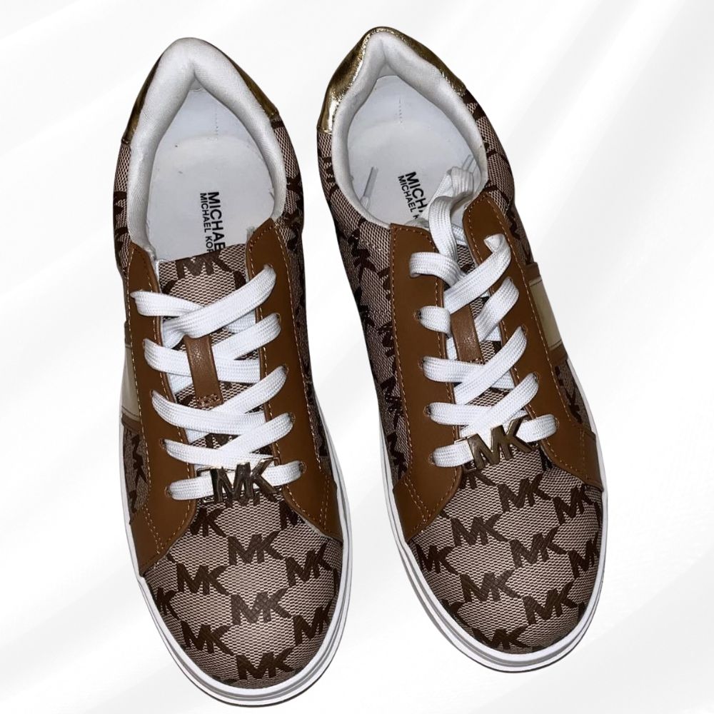 Michael Kors Brown Jacquard Sneakers